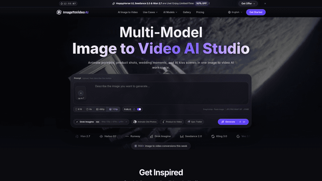 AI Image to Video Generator | Free to Start, 14 AI Models screenshot 2