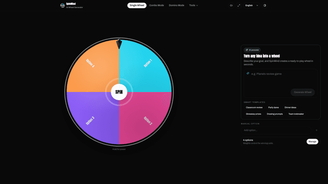 Free AI Spin Wheel & Random Name Picker | SpinMind screenshot 2
