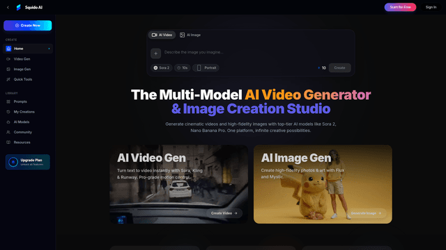 AI Video Generator & Pro Image Creator | Squido AI screenshot 1