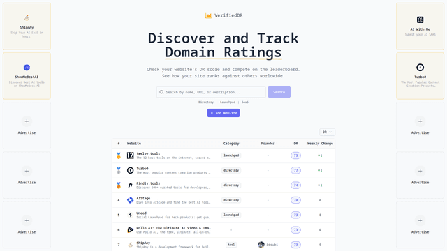 VerifiedDR - Discover and Track Domain Ratings screenshot 2