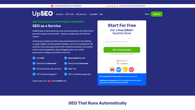 UpSEO - SEO as a Service for Small Businesses screenshot 1