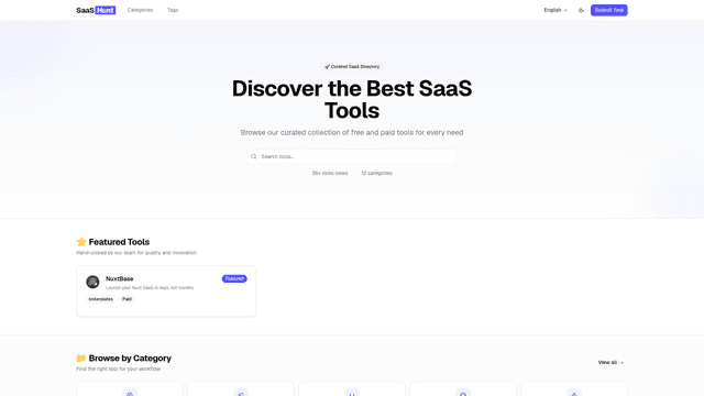 Discover the Best SaaS Tools - SaaSHunt screenshot 1