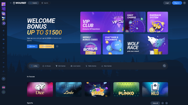 Wolfbet Crypto Casino screenshot 2