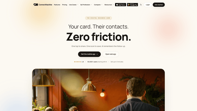 ConnectMachine, AI agent for cards, contacts & networking screenshot 2