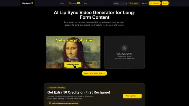 AI Lip Sync Video Generator screenshot 1