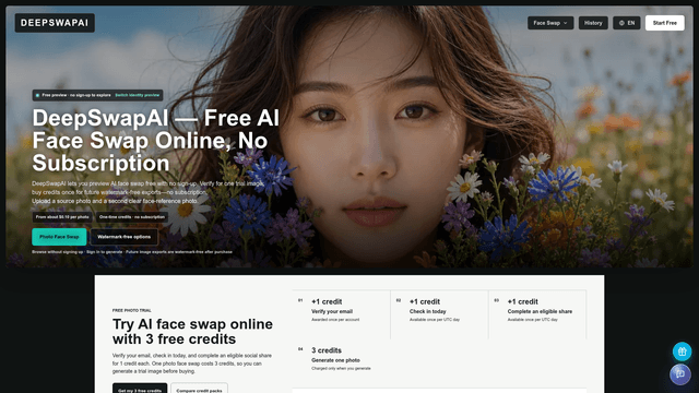 DeepSwapAI — Free AI Face Swap Online, No Subscription screenshot 2