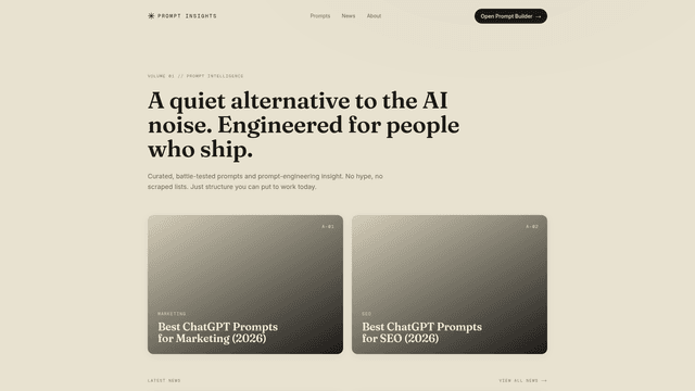 Prompt Insights — A quiet alternative to the AI noise screenshot 2