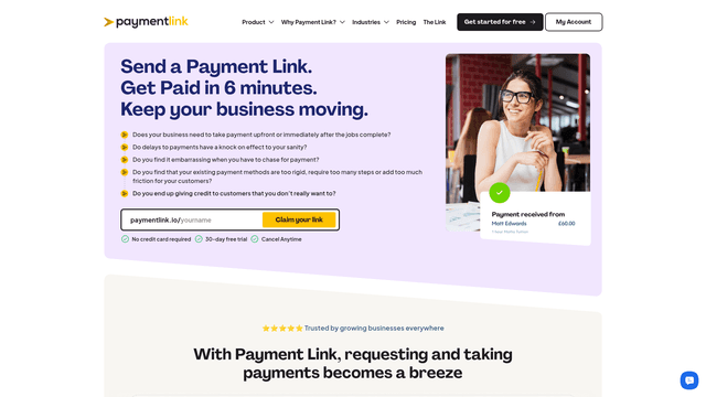 Payment Link — Send a Link, Get Paid in 6 Minutes screenshot 2