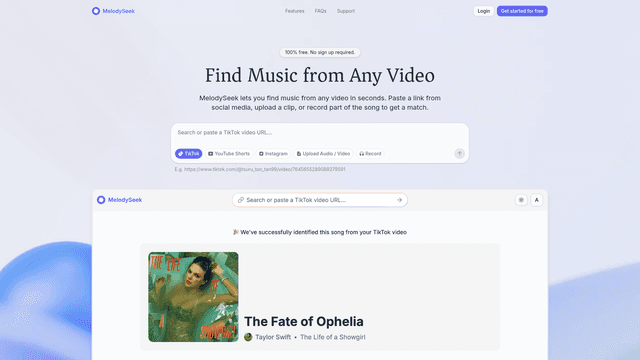 Find Music from Any Video or Audio | MelodySeek screenshot 1