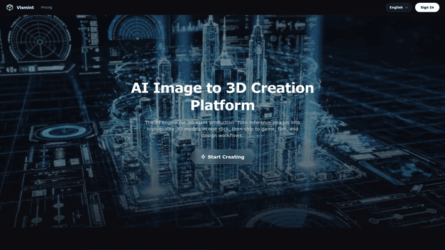 Vismint - AI Image to 3D Model Generator Platform screenshot 2