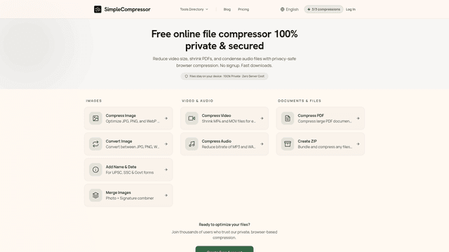 Free File Compressor Online — Images, PDF, Video screenshot 2