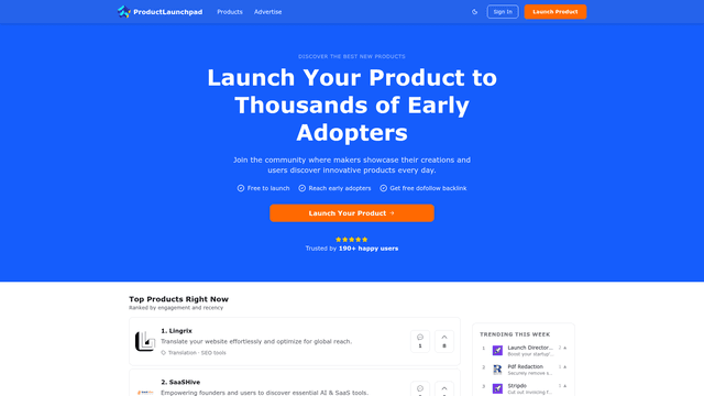 ProductLaunchpad.app - Launch Your Product to Early Adopters screenshot 1