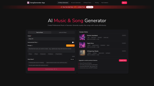 AI Music & Song Generator - Royalty-Free | Song Generator screenshot 1