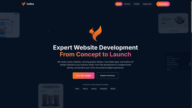 Cefiro - Website Development Community & Portfolio Builder screenshot 1