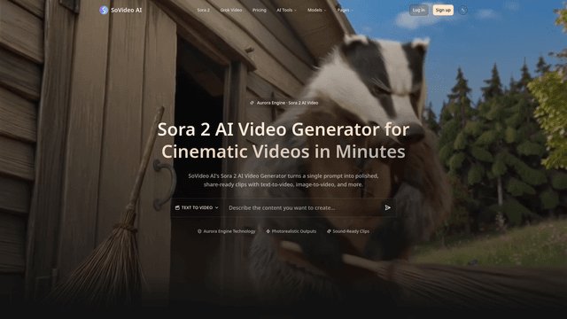 Limited Free Sora 2 AI Video Generator Online | SoVideo AI screenshot 1