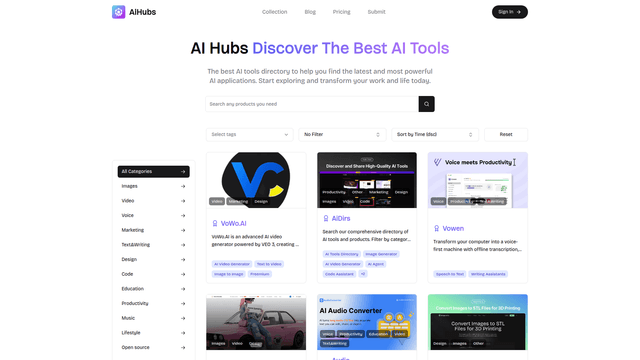 AiHubs - Discover The Best AI Tools, You Don't Want to Miss screenshot 2