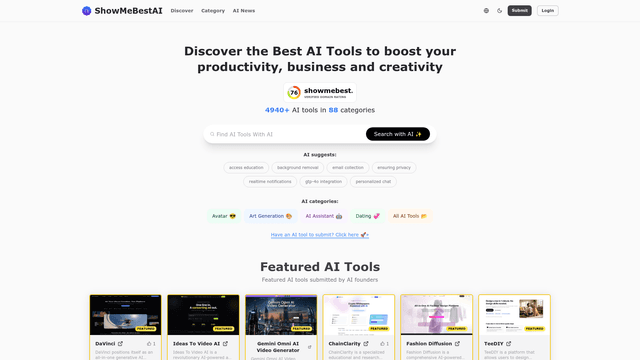 Discover Best AI tools on ShowMeBest.AI | ShowMeBest.ai screenshot 2
