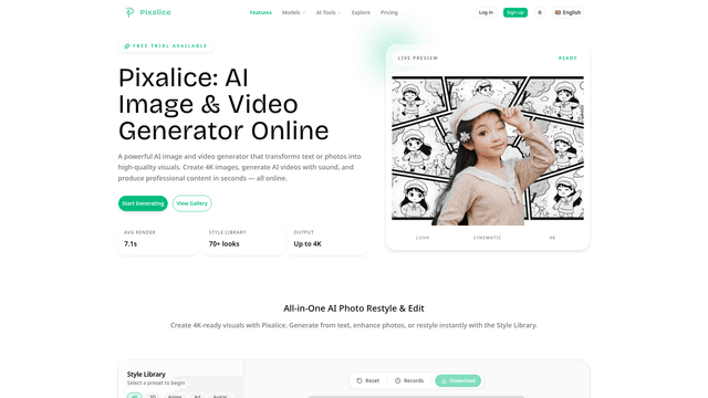Pixalice – AI Image & Video Generator Online screenshot 2